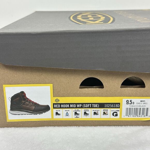 Keen 'Red Hook Mid' Men's Leather WP EH Safety Toe Oil/Slip Resistant Work Boot - Picture 16 of 16